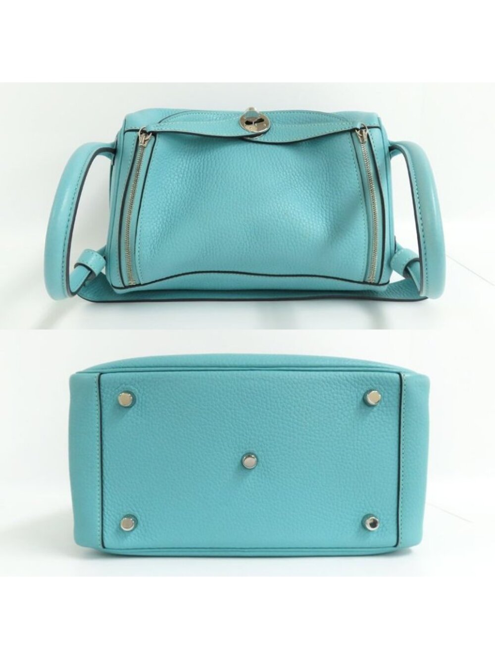 Hermes Lindy 26 Blue Heart Taurillon Clemence Handbag - Picture 3 of 9